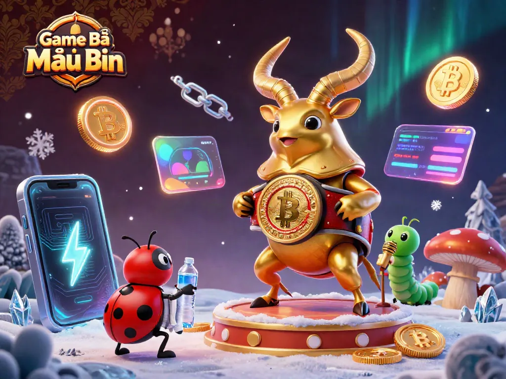 Experience the Game Bài Mậu Binh with dynamic characters and crypto-themed elements.