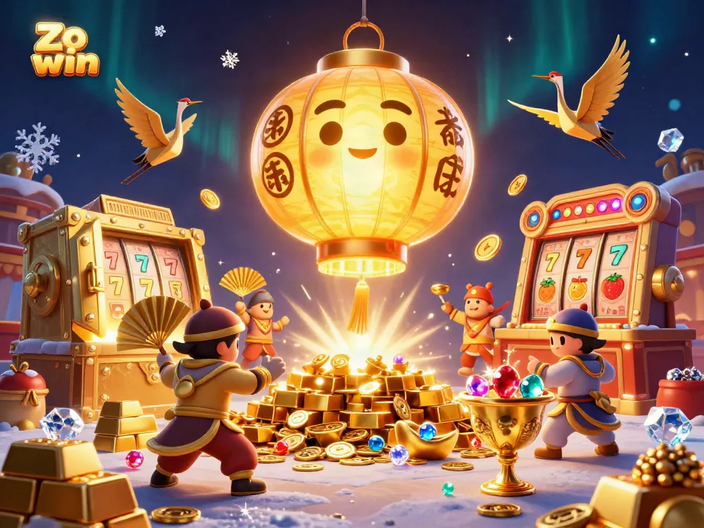 Experience the excitement at Zo win with vibrant casino elements and dynamic characters.